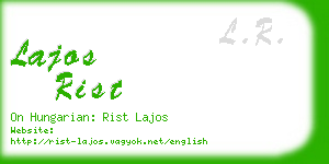 lajos rist business card